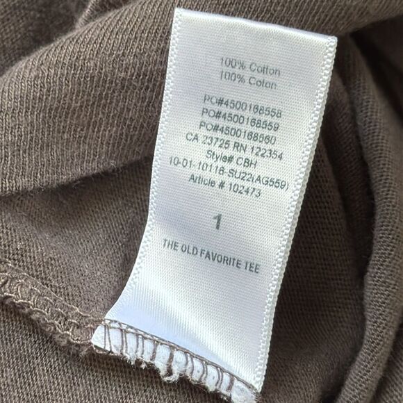 Denim Forum The Old Favorite Tee Sunshine University Cotton Brown Sz1 - Picture 10 of 11